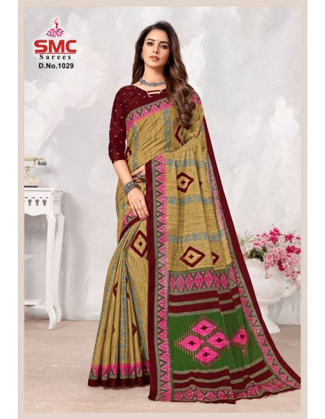 Smc Parvathi Casual Daily Wear Cotton Printed Latest Saree Collection